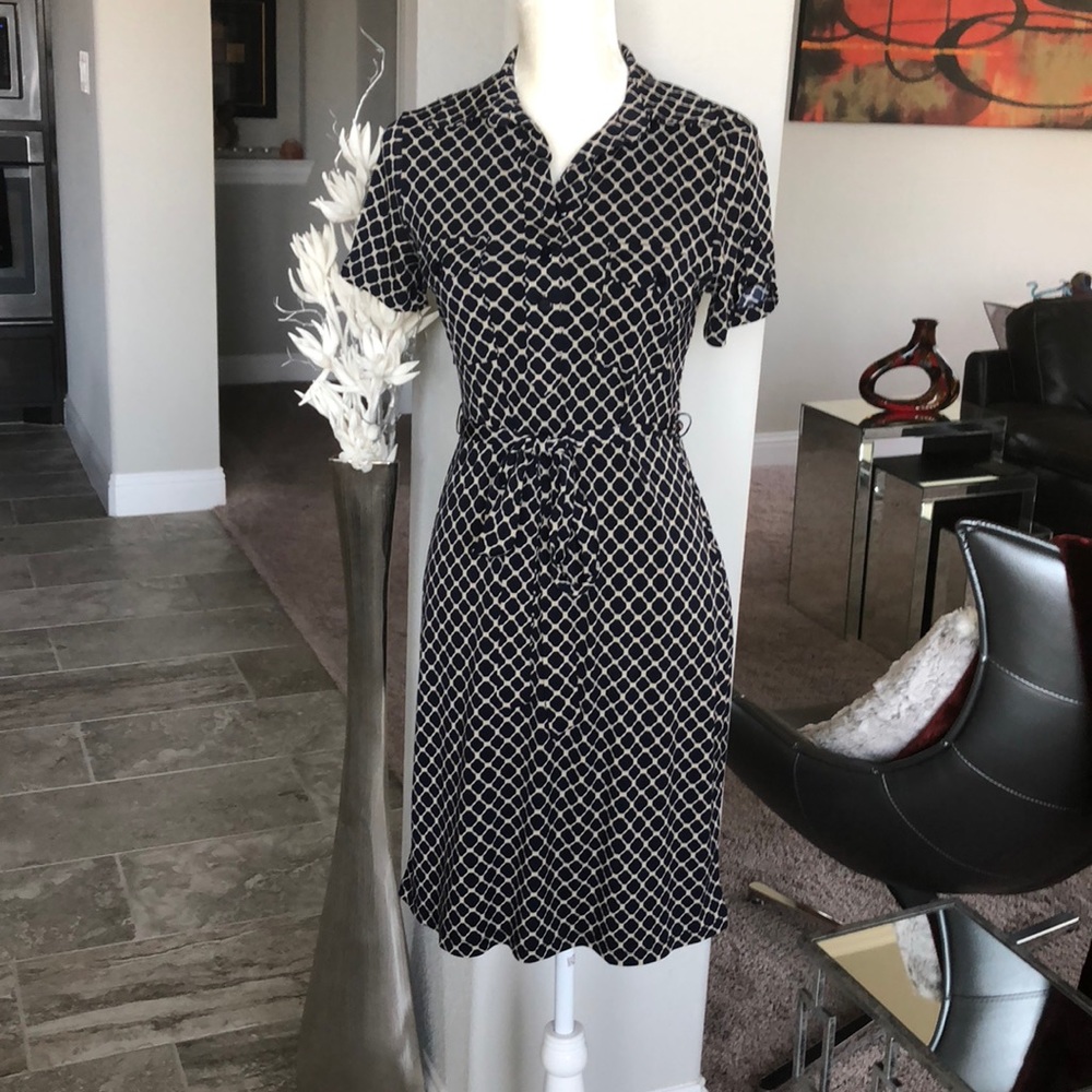 Navy and tan dress!